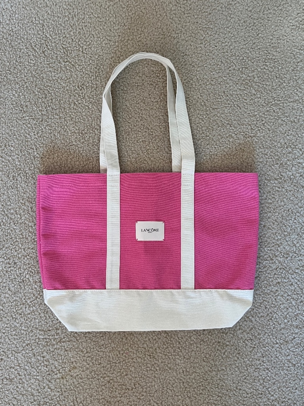 Lancome Hot Pink Canvas Tote Bag